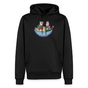 Frettchen Ramen Anime Kawaii - Männer Premium Bio Hoodie - Schwarz - Vorne - Nico (187cm)