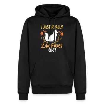 Fuchs Füchse - Männer Premium Bio Hoodie - Schwarz - Vorne - Nico (187cm)