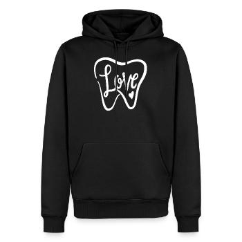 Zahn - Männer Premium Bio Hoodie - Schwarz - Vorne - Nico (187cm)
