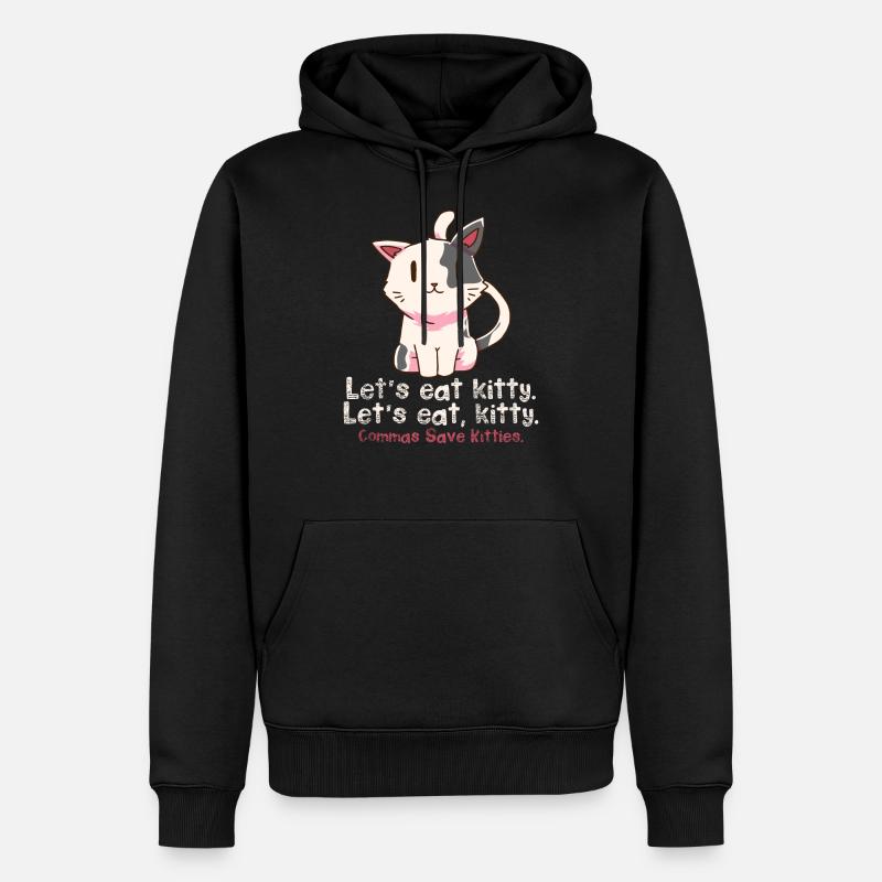 Grammatik Englisch Lehrer Katzen - Männer Premium Bio Hoodie - Schwarz