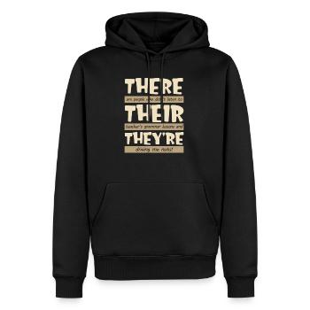 Didn't Listen To Their Teacher's Grammar Lessons - Männer Premium Bio Hoodie - Schwarz - Vorne - Nico (187cm)