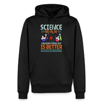 Science Chimie Physique Biologie Drôle - Sweat à capuche Premium bio Homme - noir - Devant - Nico (187cm)