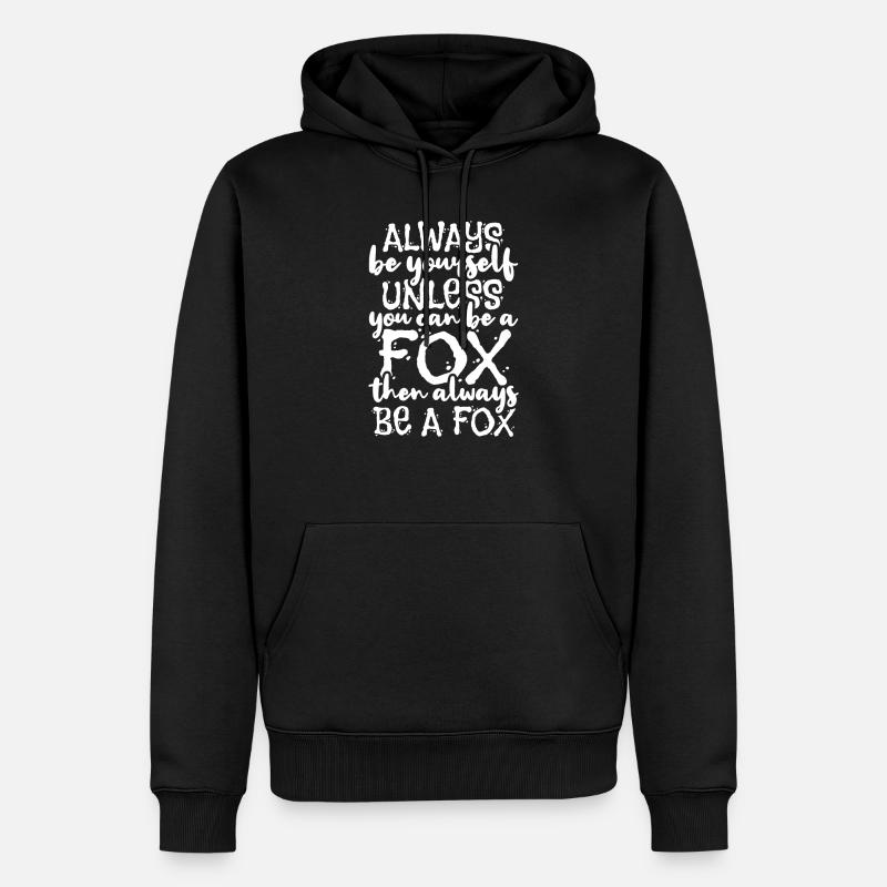 Füchse Fuchs - Männer Premium Bio Hoodie - Schwarz