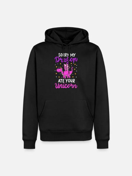 Einhorn Drache - Männer Premium Bio Hoodie - Schwarz