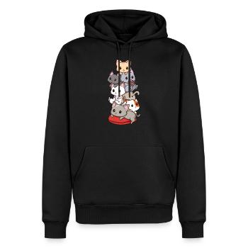 Katzen Anime Kawaii Neko - Männer Premium Bio Hoodie - Schwarz - Vorne - Nico (187cm)