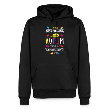L'autisme - Sweat à capuche Premium bio Homme - noir - Devant - Nico (187cm)