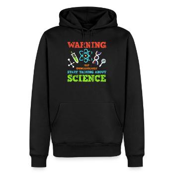 Science science chimie bio physique - Sweat à capuche Premium bio Homme - noir - Devant - Nico (187cm)