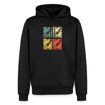 Instrument de trompette Vintage - Sweat à capuche Premium bio Homme - noir - Devant - Nico (187cm)