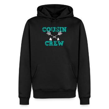 Cousins - Sweat à capuche Premium bio Homme - noir - Devant - Nico (187cm)