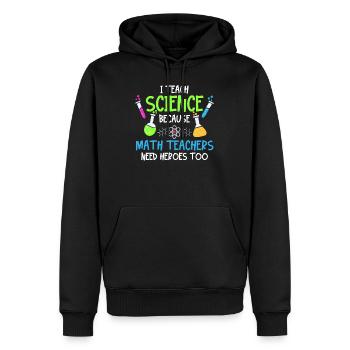 Professeur de physique chimie - Sweat à capuche Premium bio Homme - noir - Devant - Nico (187cm)