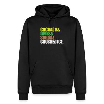 COCKTAIL REZEPT CAIPIRINHA - Männer Premium Bio Hoodie - Schwarz - Vorne - Nico (187cm)