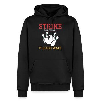 Kegeln Bowlen Bowling - Männer Premium Bio Hoodie - Schwarz - Vorne - Nico (187cm)