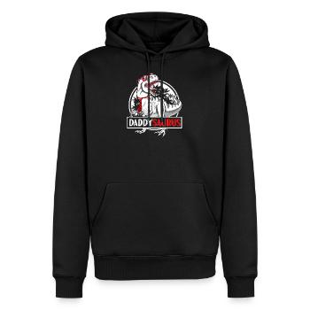Daddysaurus T shirt Fathers Day T rex Daddy Saurus - Men’s Premium Organic Hoodie - black - Front - Nico (187cm)