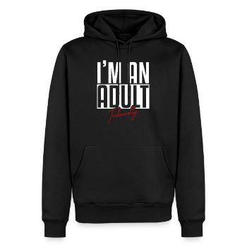18th birthday - Men’s Premium Organic Hoodie - black - Front - Nico (187cm)