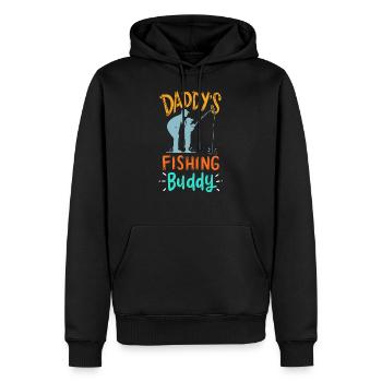 Fils de père de pêche - Sweat à capuche Premium bio Homme - noir - Devant - Nico (187cm)