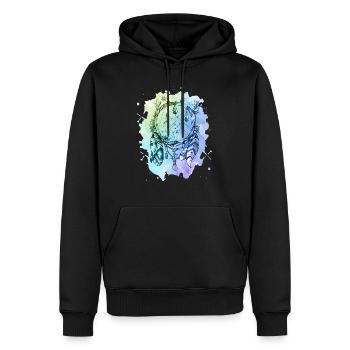 Capteur de rêves aquarelle - Sweat à capuche Premium bio Homme - noir - Devant - Nico (187cm)