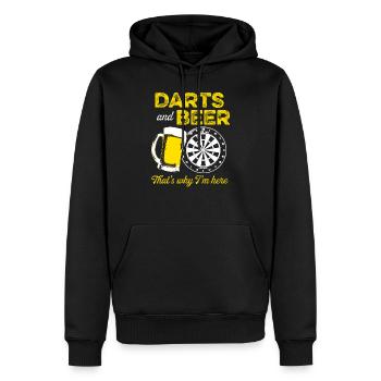 Fléchettes fléchettes et bière - Sweat à capuche Premium bio Homme - noir - Devant - Nico (187cm)