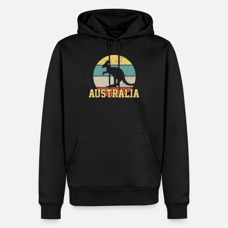 Australie - Sweat à capuche Premium bio Homme - noir