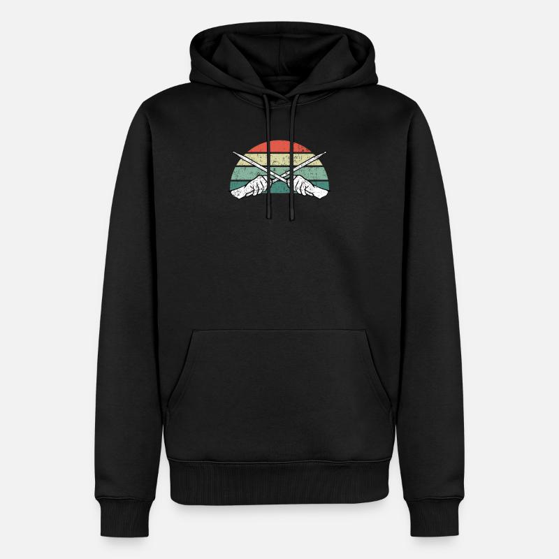 Batteur de batterie - Sweat à capuche Premium bio Homme - noir