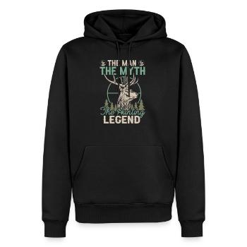 L'Homme Le Mythe La Légende De La Chasse Drôle De Cerf - Sweat à capuche Premium bio Homme - noir - Devant - Nico (187cm)