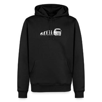 LKW - Fahrer - Evolution des Menschen / Darwin wei - Männer Premium Bio Hoodie - Schwarz - Vorne - Nico (187cm)