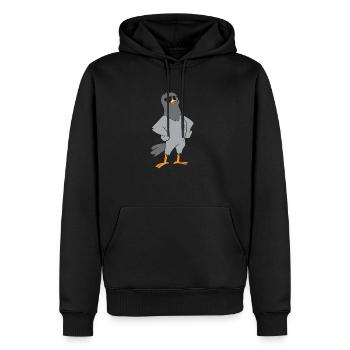Pigeon - Cool pigeon avec lunettes de soleil, sécurité - Sweat à capuche Premium bio Homme - noir - Devant - Nico (187cm)