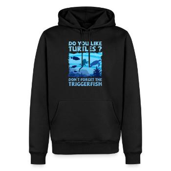 DIVING - TURTLE - PRESSURE FISH - Men’s Premium Organic Hoodie - black - Front - Nico (187cm)