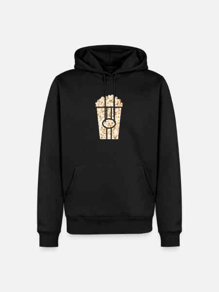 Popcorn - Popcorntüte gefüllt mit Popcorn - Männer Premium Bio Hoodie - Schwarz