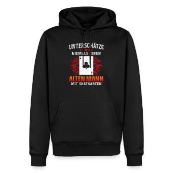 Skatkarten Skat Kartenspiel - Männer Premium Bio Hoodie - Schwarz - Vorne - Nico (187cm)