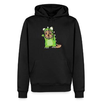 Cat Dino Trex Tyrannosaurus costume dinosaure - Sweat à capuche Premium bio Homme - noir - Devant - Nico (187cm)