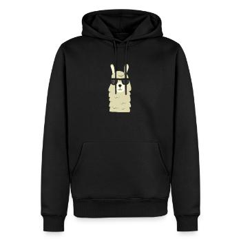 Lama - Lama cool avec des lunettes de soleil - Sweat à capuche Premium bio Homme - noir - Devant - Nico (187cm)