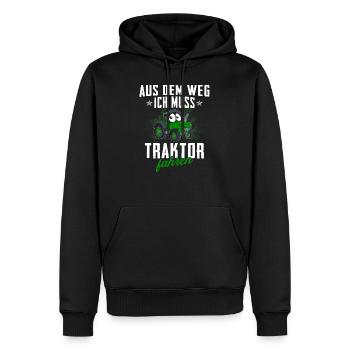 Traktor Fahren Traktoren - Männer Premium Bio Hoodie - Schwarz - Vorne - Nico (187cm)
