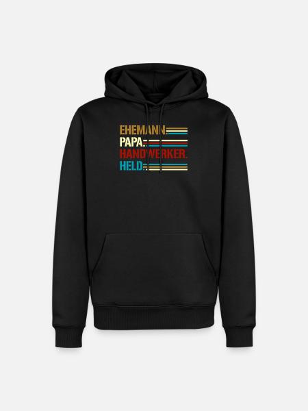 Ehemann Papa Handwerker Held - Männer Premium Bio Hoodie - Schwarz