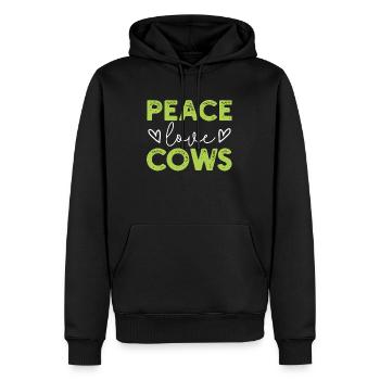 Vaches vaches - Sweat à capuche Premium bio Homme - noir - Devant - Nico (187cm)