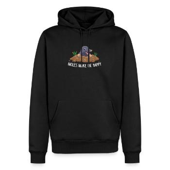 Maulwurf - Moles make me happy - Männer Premium Bio Hoodie - Schwarz - Vorne - Nico (187cm)