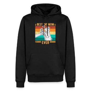 BEST CAT MOM EVER Vintage RETRO - Men’s Premium Organic Hoodie - black - Front - Nico (187cm)
