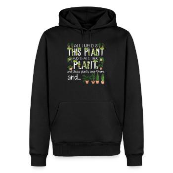 All I Need Is This Plant And That Other Plant - Sweat à capuche Premium bio Homme - noir - Devant - Nico (187cm)