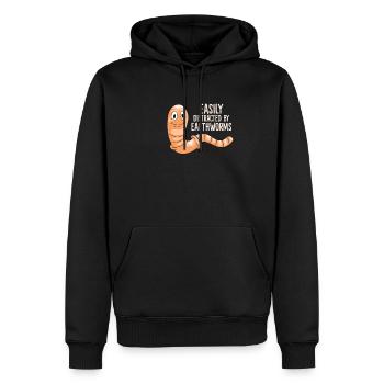 Ver de terre - facilement distrait par les vers de terre - Sweat à capuche Premium bio Homme - noir - Devant - Nico (187cm)