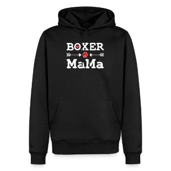 Chien Boxer - Sweat à capuche Premium bio Homme - noir - Devant - Nico (187cm)