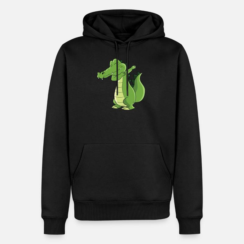 Dabbing Krokodil Lustiges Dabbende Krokodil - Männer Premium Bio Hoodie - Schwarz