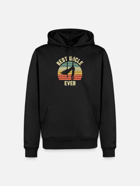 Mens Vintage Best Uncle Ever Shirt Superhero Fun - Men’s Premium Organic Hoodie - black