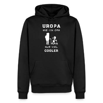 Uropa wie ein Opa nur viel cooler - Männer Premium Bio Hoodie - Schwarz - Vorne - Nico (187cm)