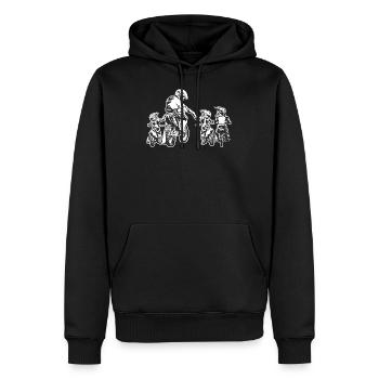 Motocross Papa Amp Son Trail Biker MTB Fahrrad - Männer Premium Bio Hoodie - Schwarz - Vorne - Nico (187cm)
