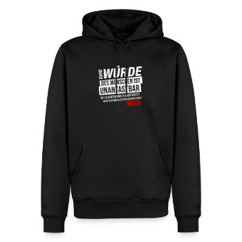 Grundgesetz Artikel 1 Die Würde des Menschen ... - Männer Premium Bio Hoodie - Schwarz - Vorne - Nico (187cm)