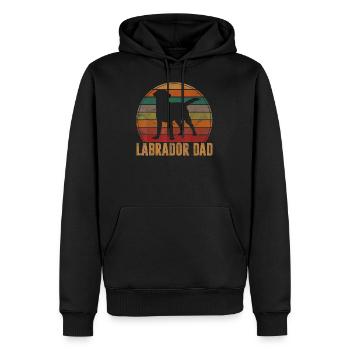 Retro Labrador Dad Gift Dog Daddy Golden Black Lab - Men’s Premium Organic Hoodie - black - Front - Nico (187cm)