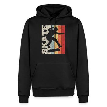 planche à roulette - Sweat à capuche Premium bio Homme - noir - Devant - Nico (187cm)