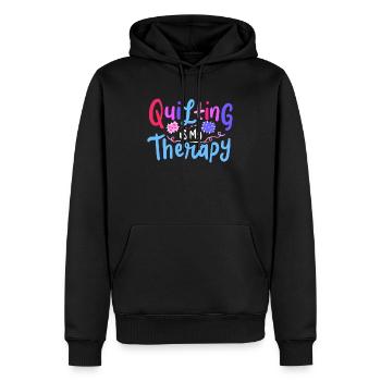 Quilting - Men’s Premium Organic Hoodie - black - Front - Nico (187cm)
