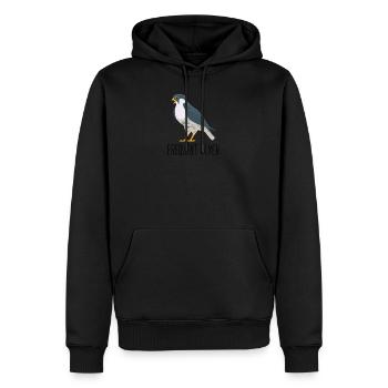 Lustiges Wanderfalken-Birder-Geschenk - Männer Premium Bio Hoodie - Schwarz - Vorne - Nico (187cm)