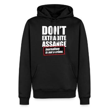 Extradite Assange Journalismus ist kein Verbrechen - Männer Premium Bio Hoodie - Schwarz - Vorne - Nico (187cm)