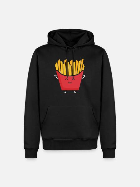 frites - Sweat à capuche Premium bio Homme - noir